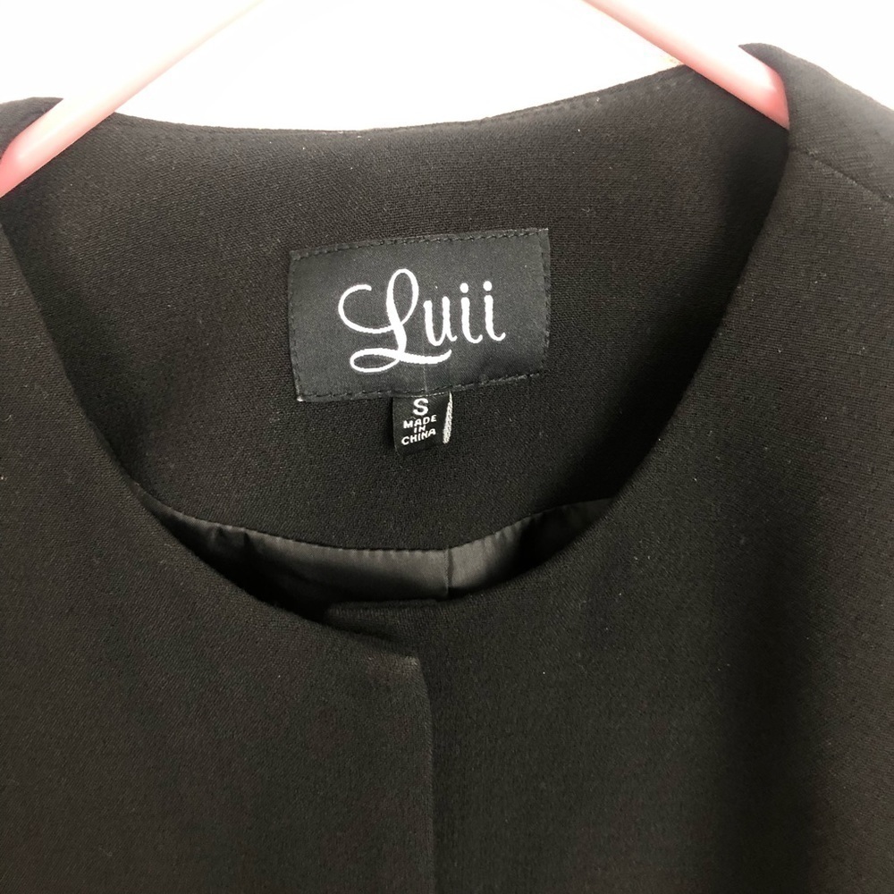 Luii Zippered Linen Black and Cream Two Length Jacket Size Small - Picture 11 of 11